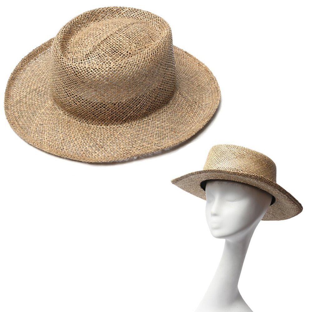 Vintage Players Collection Straw Hat Natural Woven Made in USA 80s Retro Classic